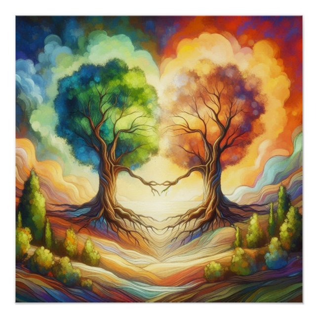 Heart Tree Liebe Poster (Vorderseite)