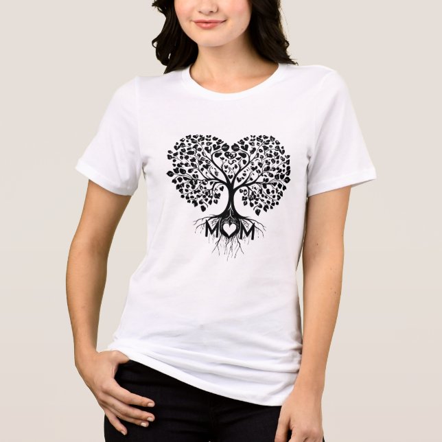 Heart Tree Mama T - Shirt - Muttertagsgeschenk (Vorderseite)