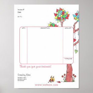 Heart Tree Rechnung Poster