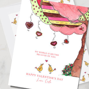Heart Tree Valentine Holiday Card Feiertagskarte