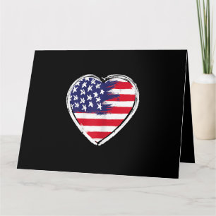 Heart US Flag 4. Juli Patriotic American Stars Karte