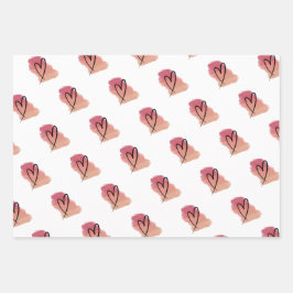 Heart valentine Packpapier Geschenkpapier Set