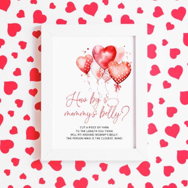 Heart Valentine Thema Wie groß ist Mama's Bauch Poster (Von Creator hochgeladen)