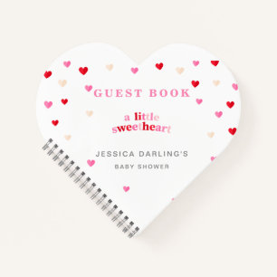 Heart Valentine Theme Baby Girl Dusche Red Pink Gu Notizbuch
