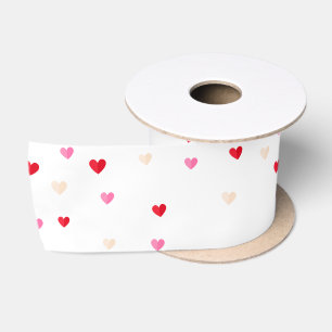 Heart Valentine Theme Baby Girl Dusche Red Pink Satinband