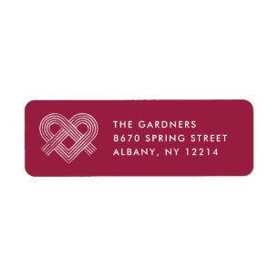 Heart Valentine's Day Mailing Label - Plum