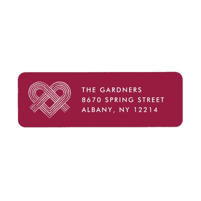 Heart Valentine's Day Mailing Label - Plum (Vorne)