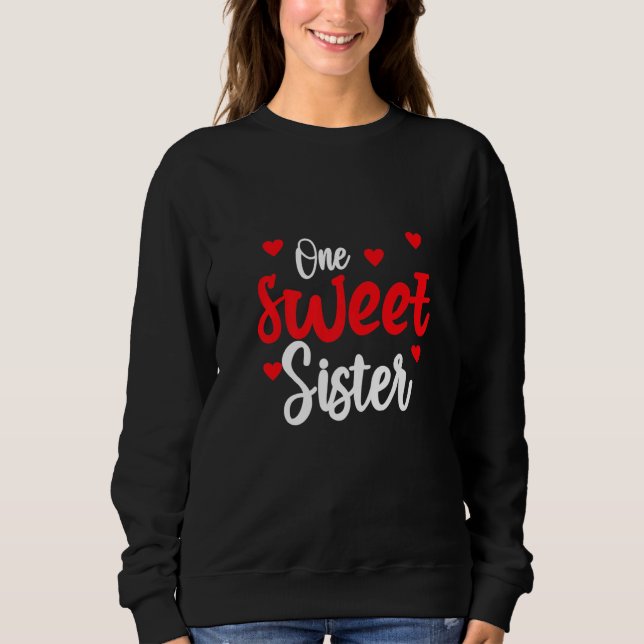 Heart Valentines Day Shirt For Sister Matching Fam (Vorderseite)