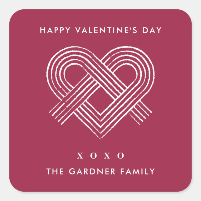 Heart Valentine's Day Sticker - Plum (Vorderseite)