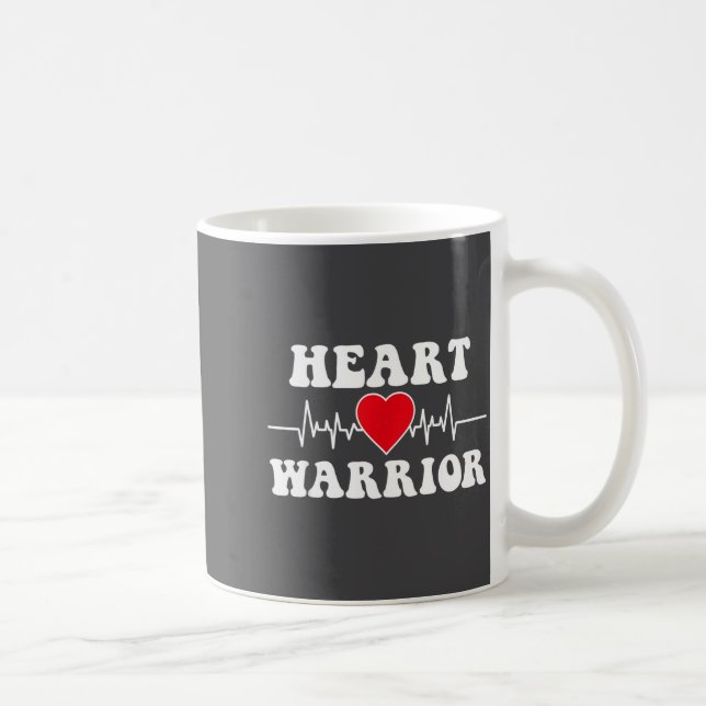 Heart Warrior Heart Disease Awareness Month Red He Kaffeetasse (Rechts)