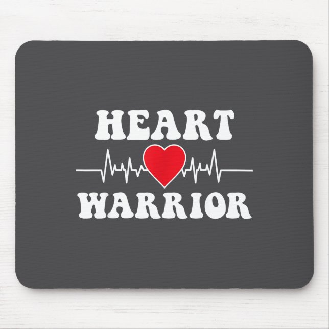 Heart Warrior Heart Disease Awareness Month Red He Mousepad (Vorne)