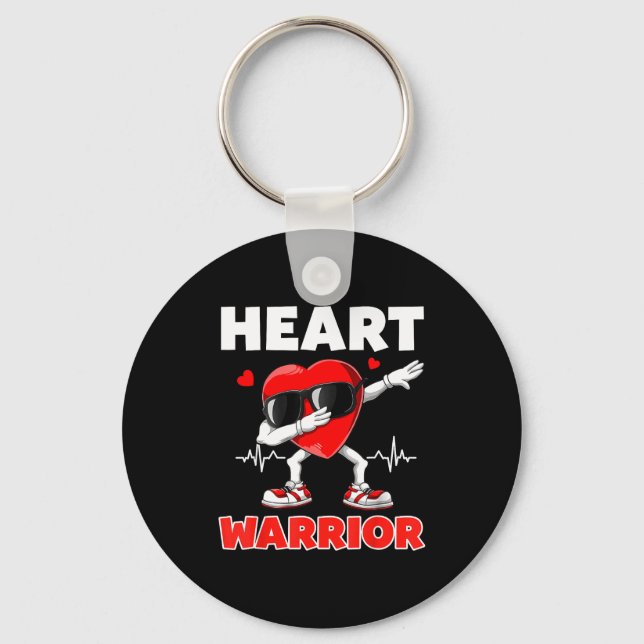 Heart Warrior Heart Disease Awareness Month Red He Schlüsselanhänger (Vorderseite)