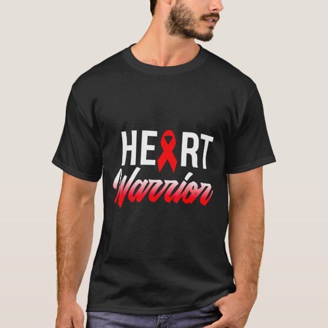 Heart Warrior Heart Disease Awareness Support Squa T-Shirt (Vorderseite)