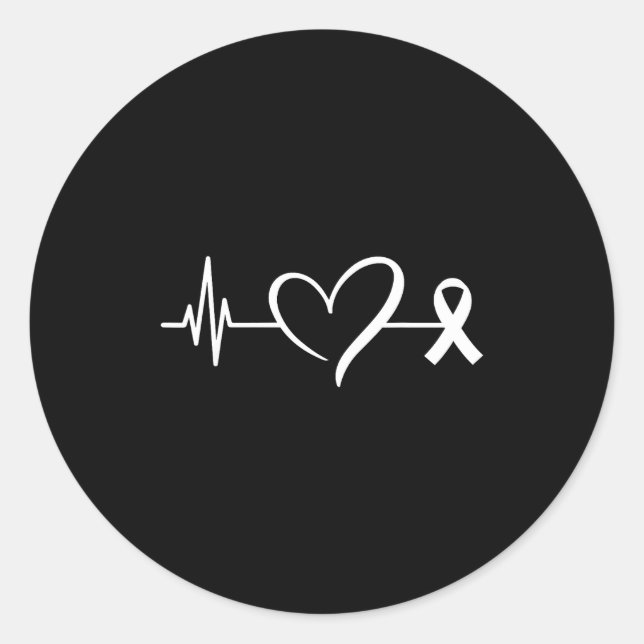 Heart Warrior Heartbeat American Heart Disease Awa Runder Aufkleber (Vorderseite)