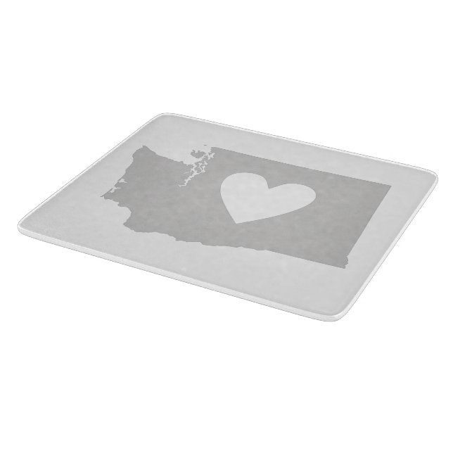 Heart Washington Staat Silhouette Schneidebrett (Ecke)