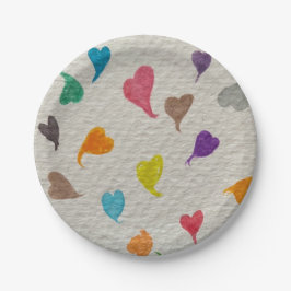 Heart Watercolor Paper Plates Pappteller