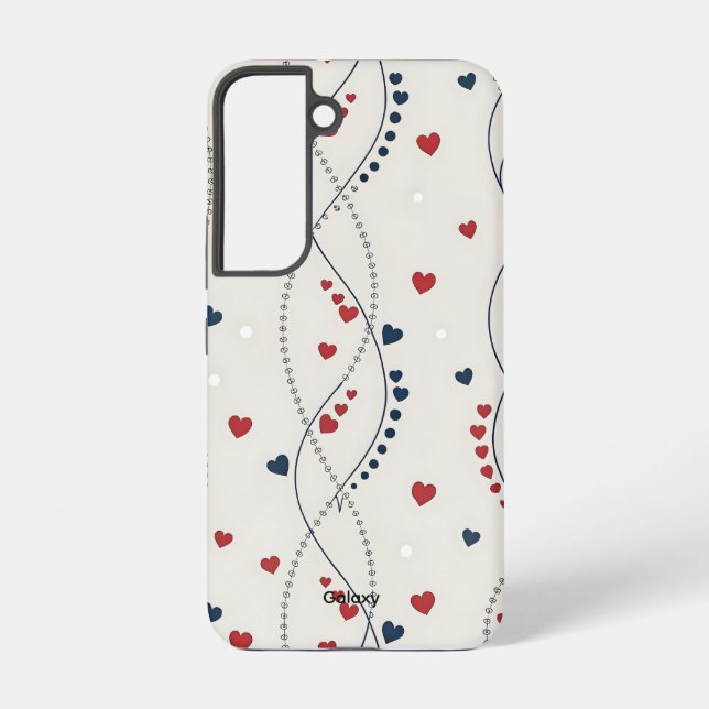 Heart Wave Samsung Galaxy S22 Case Hülle (Rückseite)