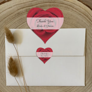 Heart Wedding danke Ihnen Stickers - Rote Rose
