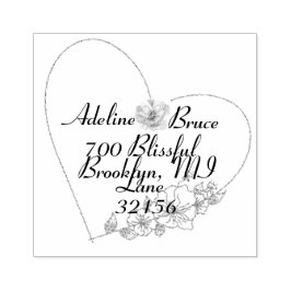 Heart Wedding Rücksendeadresse Rubber Briefmarke Gummistempel