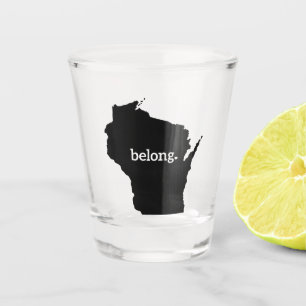 Heart Wisconsin Belong Staat Karte Schnapsglas