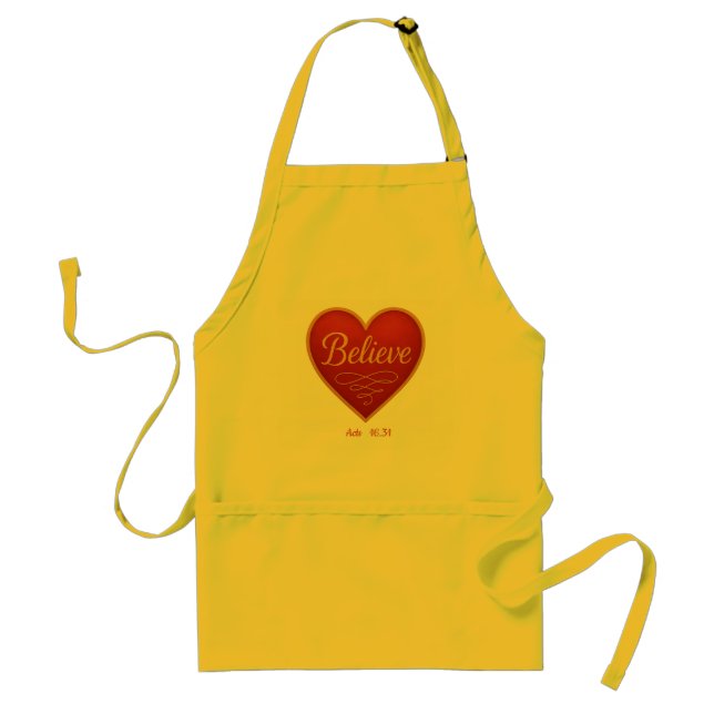 Heart with Believe in Gold Schürze (Vorne)