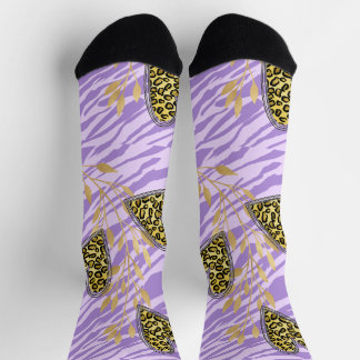 heart, with leopard  socken