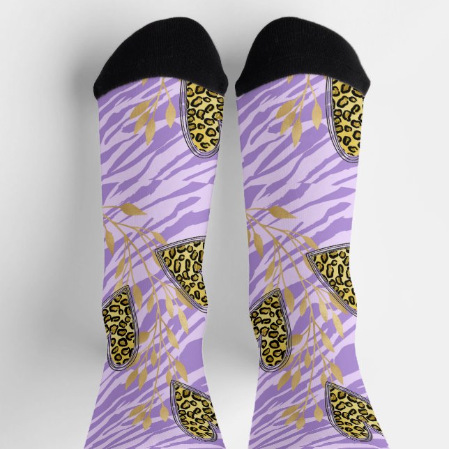 heart, with leopard  socken (Oben)