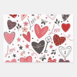 "Heart you" romantisch Geschenkpapier Set