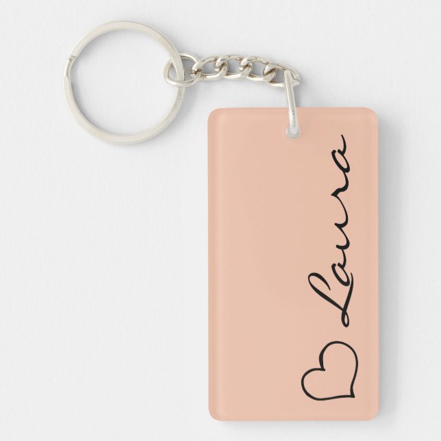 Heart Your Name Script Custom Gift Keychain (Devant)