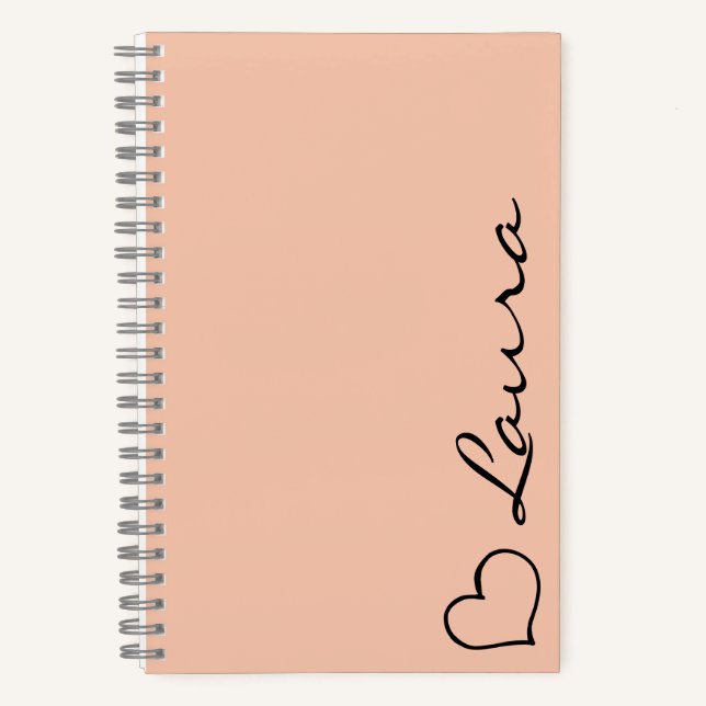 Heart Your Name Script Custom Gift Notebook Notizbuch (Vorderseite)