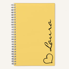 Heart Your Name Script Custom Gift Notebook Notizbuch