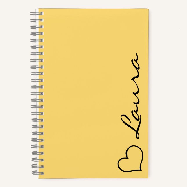 Heart Your Name Script Custom Gift Notebook Notizbuch (Vorderseite)