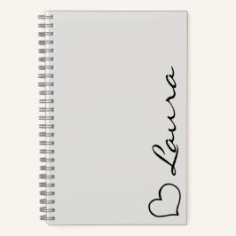 Heart Your Name Script Custom Gift Notebook Notizbuch