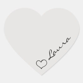 Heart Your Name Script Custom Gift Sticker