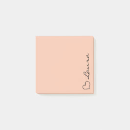 Heart Your Name Script Custom Gift Sticky Notes Post-it Klebezettel