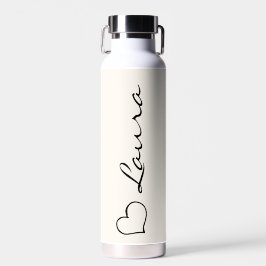 Heart Your Name Script Custom Gift Water Bottle Trinkflasche