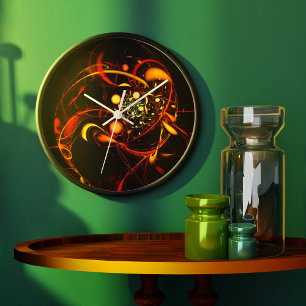 Heartbeat Abstract Art Round Große Wanduhr