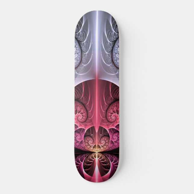 Heartbeat, Abstract Surreal Fantasy Fractal Art Skateboard (Vorderseite)