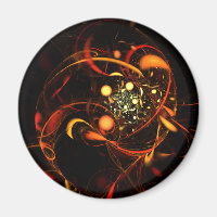 Heartbeat Abstrakt Art Round Magnet