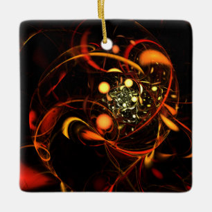 Heartbeat Abstrakt Art Square Ornament