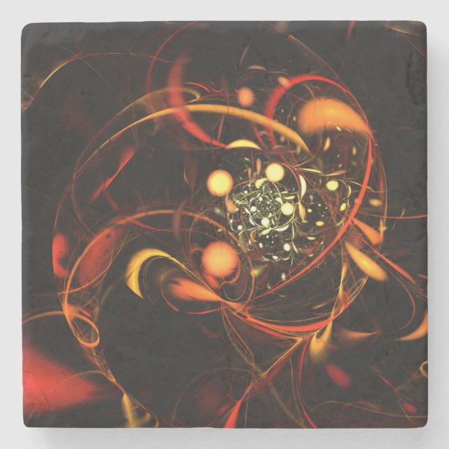 Heartbeat Abstrakt Art Steinuntersetzer (Vorderseite)