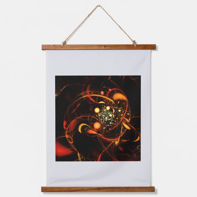 Heartbeat Abstrakt Art Wandteppich Mit Holzrahmen (Vorderseite)