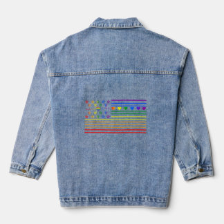 Heartbeat American Lgbt Flag Gay Patriotics Pride Jeansjacke