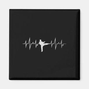 Heartbeat Athlete Sparring Martial Arts Black Belt Magnet
