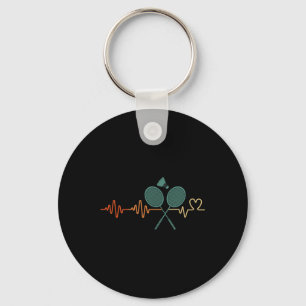Heartbeat Badminton Shuttle Racket Retro Player Gi Schlüsselanhänger