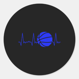 Heartbeat Basketball 3 Runder Aufkleber