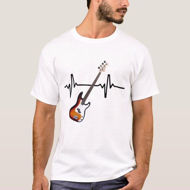 Heartbeat Bass Guitar T-Shirt (Vorderseite)