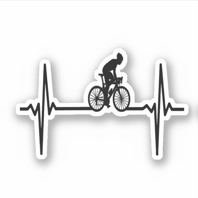Heartbeat Bicycle - Cycling Heartbeat Aufkleber (Vorderseite)