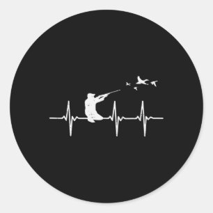 Heartbeat Bird Shooting Jagd Ente Gänse Hunter Runder Aufkleber