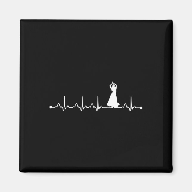 Heartbeat Bly Dancing Ekg Lover Magnet (Vorne)